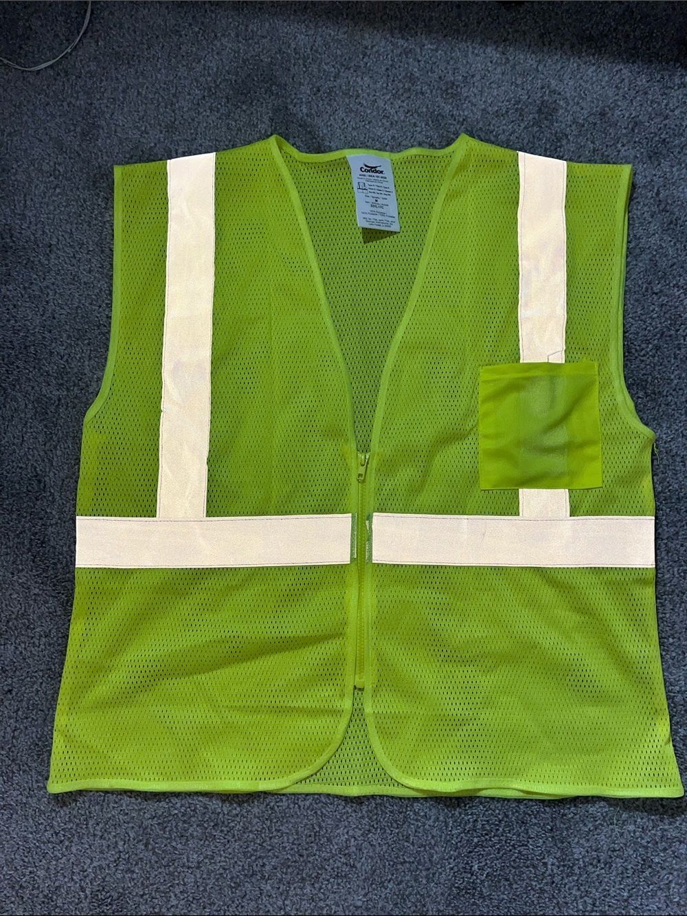 High-Visibility Safety Zipper Vest M Reflective Mesh